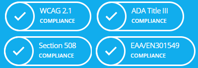 WCAG 2.1, ADA Title III, Section 508, EAA/EN301549 Compliance