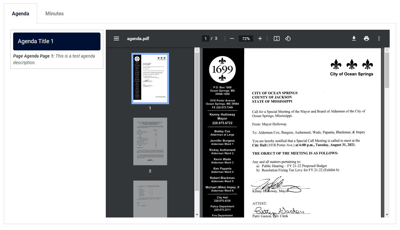 Document Center Uploaded PDFs and Search